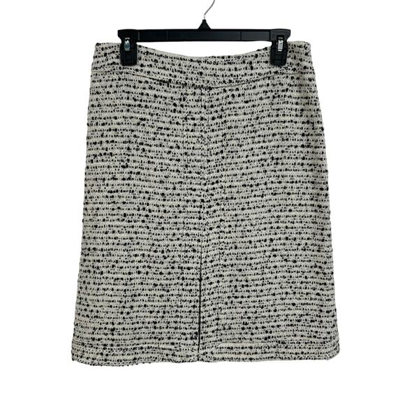 NWT Tory Burch Medium Navy Ivory Acrylic Blend Tweed Skirt Womens 10